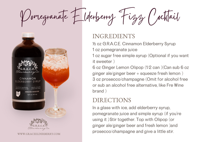 Pomegranate Elderberry Fizz Cocktail