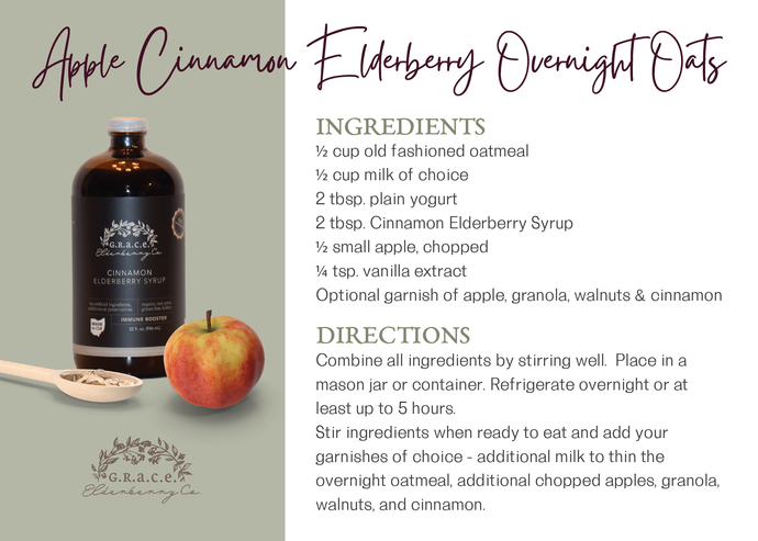 Apple Cinnamon Elderberry Overnight Oats