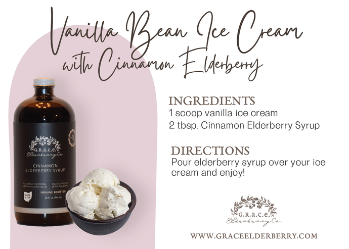 Vanilla Bean Ice Cream with Cinnamon Elderberry
