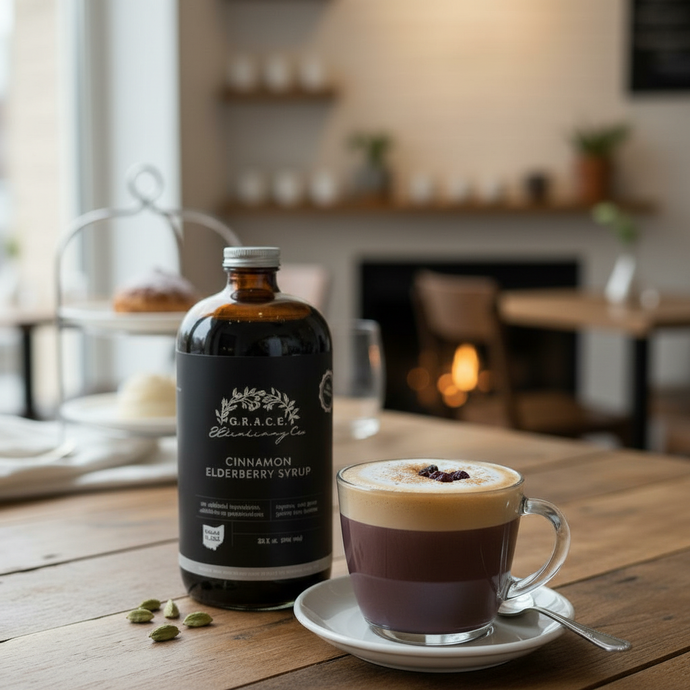 Elderberry Cardamom Latte