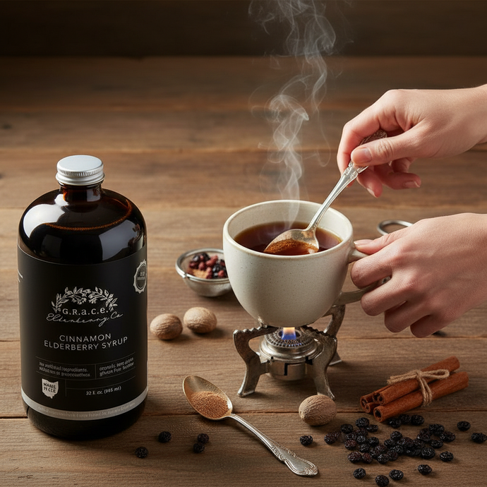 Nutmeg Cinnamon Elderberry Hot Tea