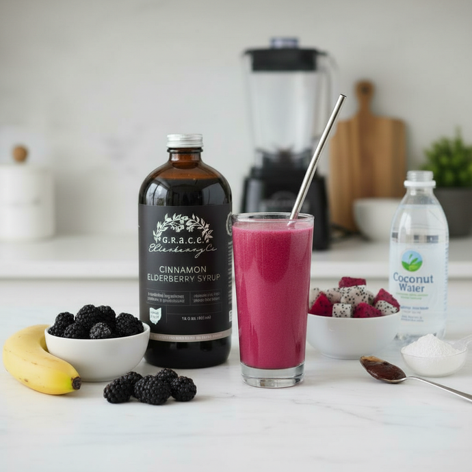 Elderberry, Blackberry & Dragon Fruit Smoothie