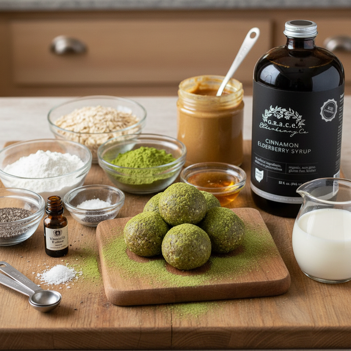 Elderberry Matcha Protein Balls
